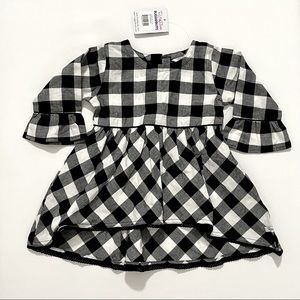 Ruffle Butts Black & White Check High Low Top NWT